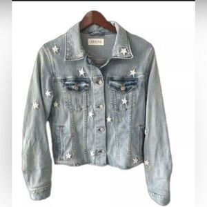 Eunina Blue Jean Jacket Classic Distressed Style